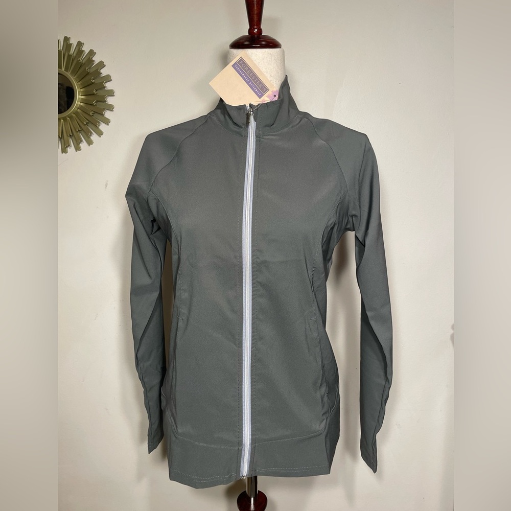 Forrester's Windbreaker Jacket Full Zip in the color grey,  Size Small